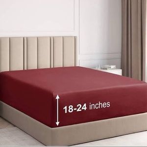 Burgundy Twin XL Fitted Sheet